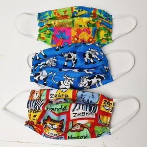 Gaviota | Accessories | Handmade 3 Cotton Animal Print Adult Face Mask ...
